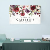 Rotes Lila Blumenwasser Brautparty Willkommen Banner (Messeveranstaltung)