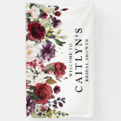 Rotes Lila Blumenwasser Brautparty Willkommen Banner (Vertikal)