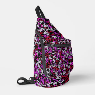 Rotes Lila Dreieckmuster Crossbody Bag