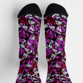 Rotes Lila Dreieckmuster Socken (Oben)