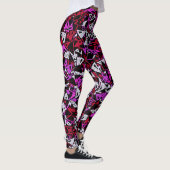 Rotes Lila Dreiecksmuster Leggings (Rechts)
