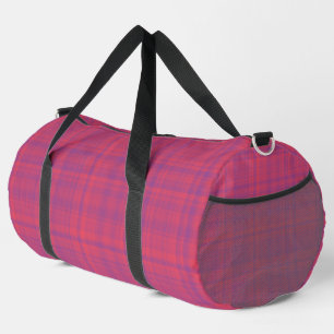 Rotes lila Karomuster groß Duffle Bag
