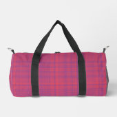 Rotes lila Karomuster Klein Duffle Bag (Vorderseite)