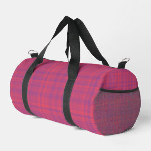 Rotes lila Karomuster Klein Duffle Bag