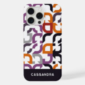 Rotes Lila Orange Schwarzes Mittelalter Kunstmuste iPhone Hülle (Rückseite)