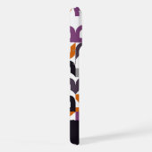 Rotes Lila Orange Schwarzes Mittelalter Kunstmuste iPhone Hülle (Rechte Seite)