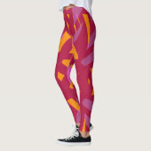 Rotes Lila orangefarbenes Rosa Art Deco Leggings (Links)