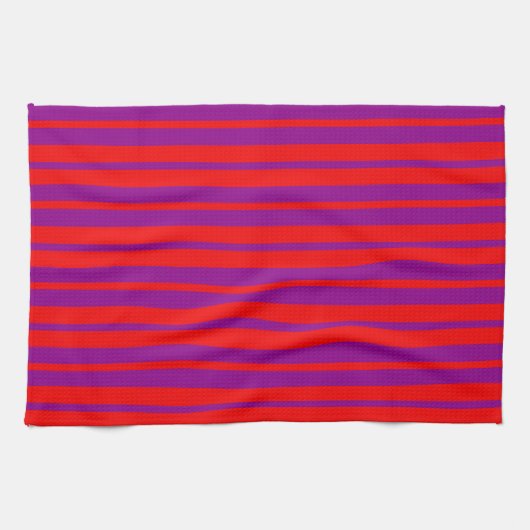 Rotes Lila Stilmuster Muster Geschirrtuch (Horizontal)