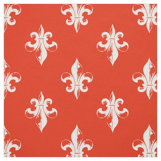 Rotes Lilien-Muster Stoff (Muster)