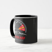 'Rotes Limit: Fordere alle Grenzen heraus' Tasse (Vorderseite Links)