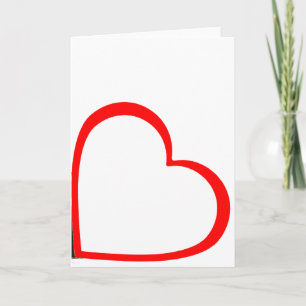 Rotes liniertes Herz auf der Seite Minimalist Karte