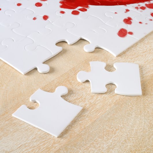 Rotes Lippenkußschönheits-Modemake-up Puzzle (Seite)