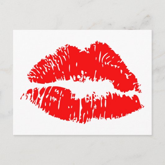 Rotes Lippenstift-Kuss-Kennzeichen Postkarte (Vorderseite)