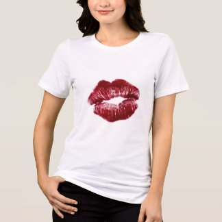 Rotes Lippenstift-Kuss-Mal-Baddie-Ästhetik-T-Shirt Tri-Blend Shirt