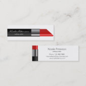Rotes Lippenstift Make-upeinzigartiges berufliches Mini Visitenkarte (Vorne/Hinten)