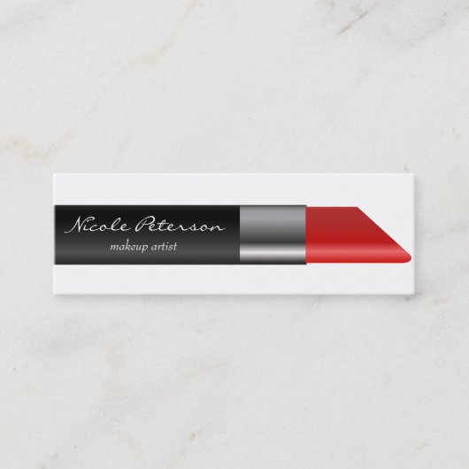 Rotes Lippenstift Make-upeinzigartiges berufliches Mini Visitenkarte (Vorderseite)