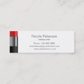 Rotes Lippenstift Make-upeinzigartiges berufliches Mini Visitenkarte (Rückseite)