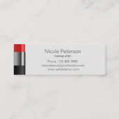 Rotes Lippenstiftmake-up Mini Visitenkarte (Rückseite)