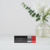 Rotes Lippenstiftmake-up Mini Visitenkarte (Stehend Vorderseite)