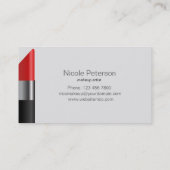 Rotes Lippenstiftmake-up Visitenkarte (Rückseite)