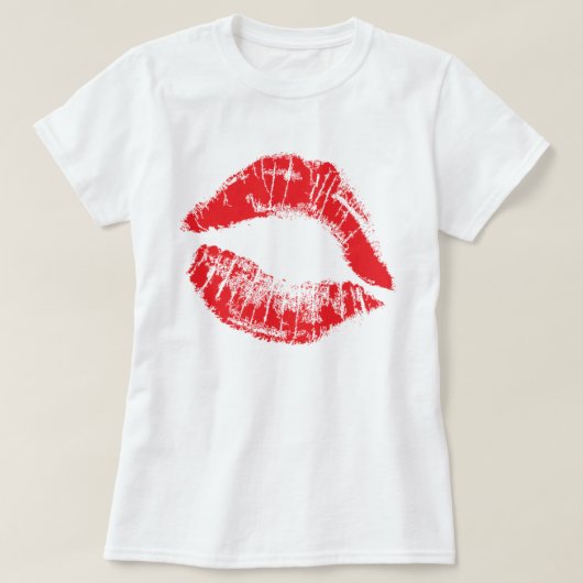 Rotes Lippenstiftsmooch-Shirt T-Shirt (Design vorne)