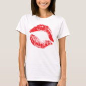 Rotes Lippenstiftsmooch-Shirt T-Shirt (Vorderseite)