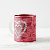 Rotes Live-Lagh Liebe Diamond Herz Tasse (Vorderseite Links)