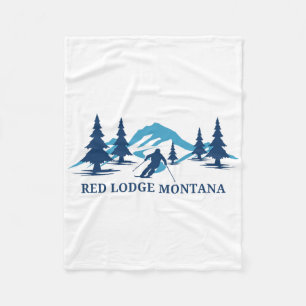 Rotes Lodge Montana Skigebiet Skifahren Skifahrer Fleecedecke