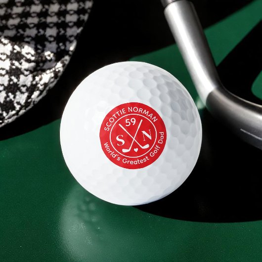 Rotes Logo "Der größte Vater der Welt" Golfball