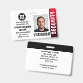 Rotes Logo des Fotos des Sicherheitsbeauftragten f Ausweis (Front & Back)