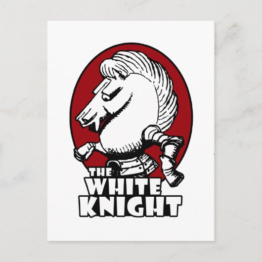 Rotes Logo des White Knight Postkarte (Vorderseite)