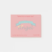 Rotes Logo eingebrannt Wasserzeichen mit Post-it Klebezettel (Vorderseite)