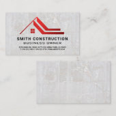 Rotes Logo für den Wohnsitz | Hintergrund Visitenkarte (Vorne/Hinten)