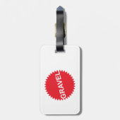 Rotes Logo für Kegelradfahren Gepäckanhänger (Rückseite vertikal)