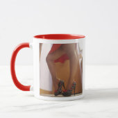 Rotes Logo mit Polkapunkt Heels Tasse (Links)