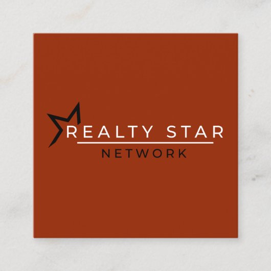 Rotes Logo mit roter Fahne Quadratische Visitenkarte (Vorderseite)