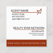 Rotes Logo mit roter Fahne Quadratische Visitenkarte (Rückseite)