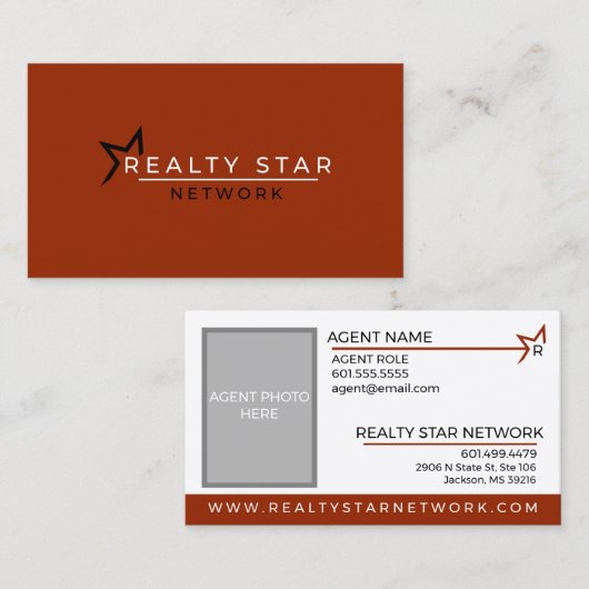 Rotes Logo mit roter Fahne Visitenkarte (Vorne/Hinten)