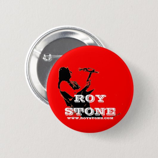 ROTES LOGO-STEINABZEICHEN ROY BUTTON (Vorne & Hinten)