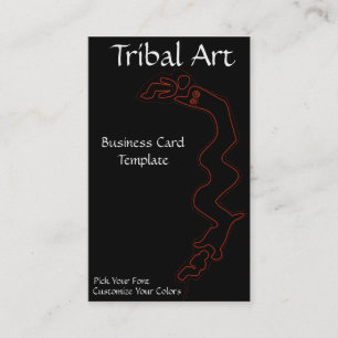 Rotes Logo Tribal Art Visitenkarte