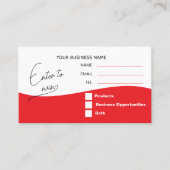 Rotes Logo-Verlosung Gewinnen Sie ein Ticket (Vorderseite)