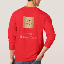Rotes Logo Weihnachts-Team serviert festliche Freu