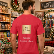 Rotes Logo Weihnachts-Team serviert festliche Freu