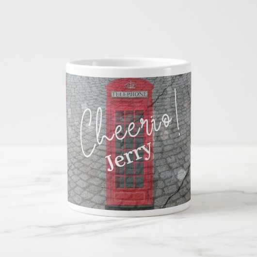 Rotes London-Telefonhäuschen Jumbo-Tasse (Vorderseite)