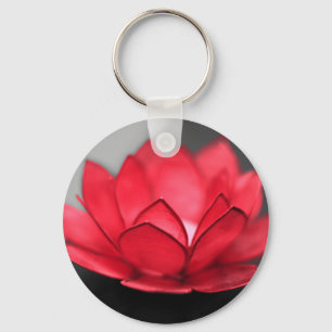 Rotes Lotus Schlüsselanhänger