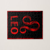 Rotes Löwe-Horoskop-Symbol Puzzle (Horizontal)