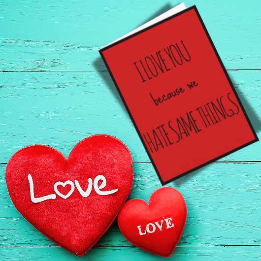 Rotes Lustiges Ich liebe dich Valentinstag Karte