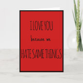 Rotes Lustiges Ich liebe dich Valentinstag Karte (Vorderseite)