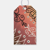 Rotes lustiges Kunstmuster Geschenkanhänger (Vorderseite)