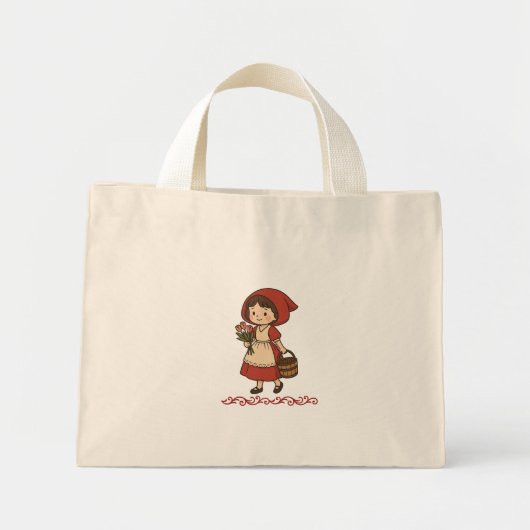 rotes Mädchen Mini Stoffbeutel (Vorne)